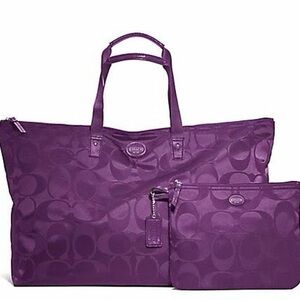Coach Getaway Signature Nylon Packable Weekender